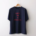 LENObRINGER T-SHIRT LIFE IS A DRAMA #NAVY~NAVY [H2401-CS029-3]