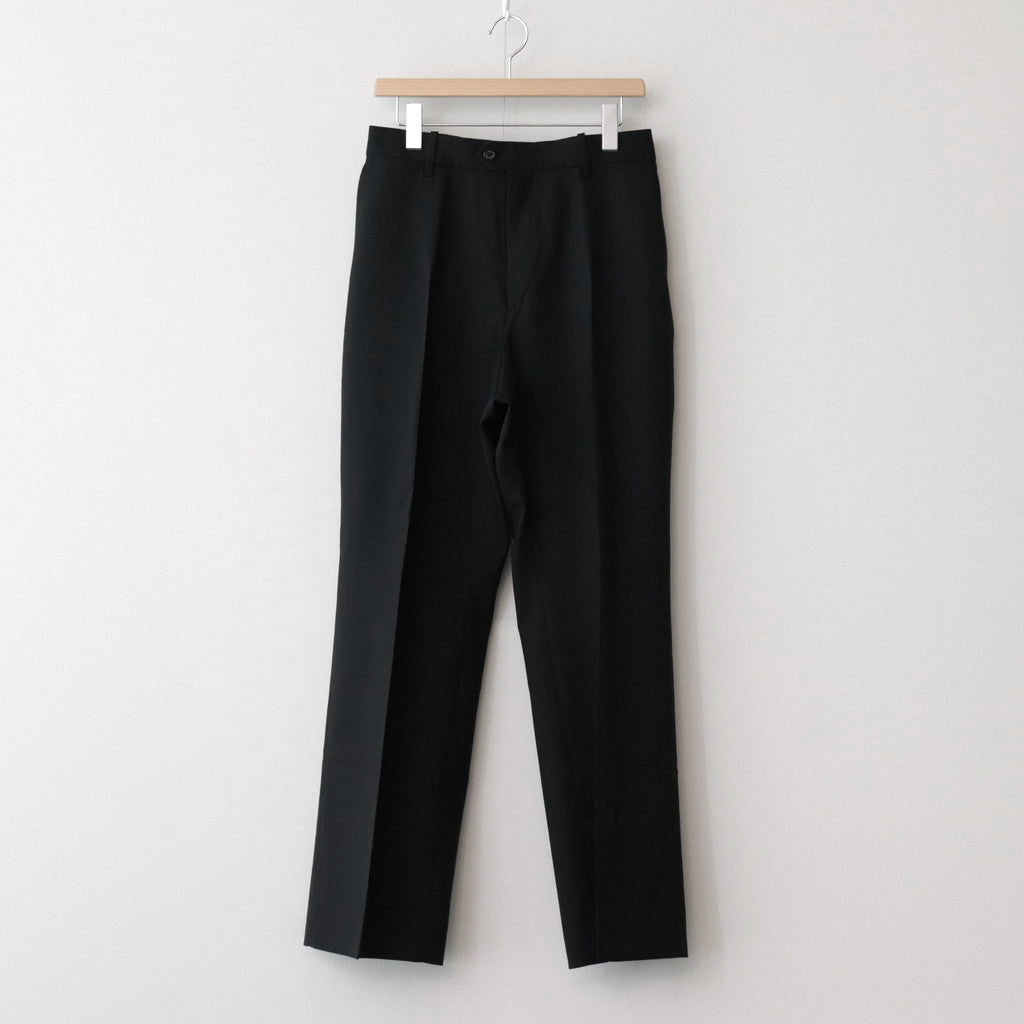 MARKAWARE｜ORGANIC WOOL TROPICAL FLAT FRONT FLAIR TROUSERS #BLACK [A24A-08PT03C]