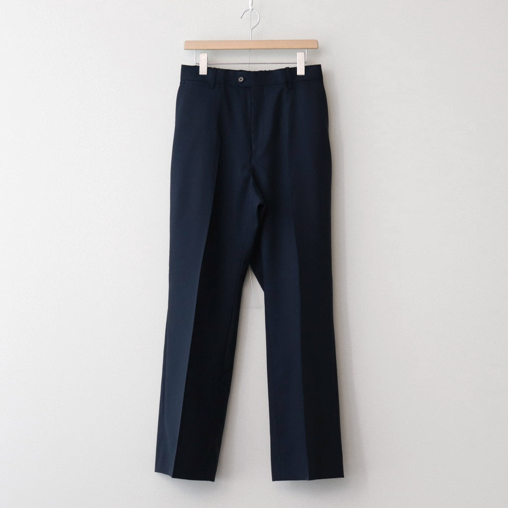 MARKAWARE｜ORGANIC WOOL TROPICAL FLAT FRONT FLAIR TROUSERS #NAVY [A24A-08PT03C]