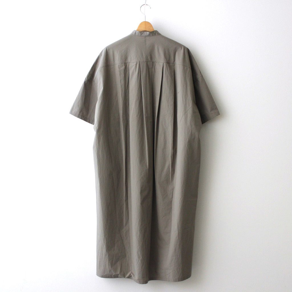 pub｜オーガニックコットンワッシャー シャツワンピース #カーキ [OP24219]