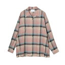 SUGARHILLbPUNCHING RAYON OMBRE PLAID OPEN COLLER BLOUSE #PINK OMBRE [2441000509]