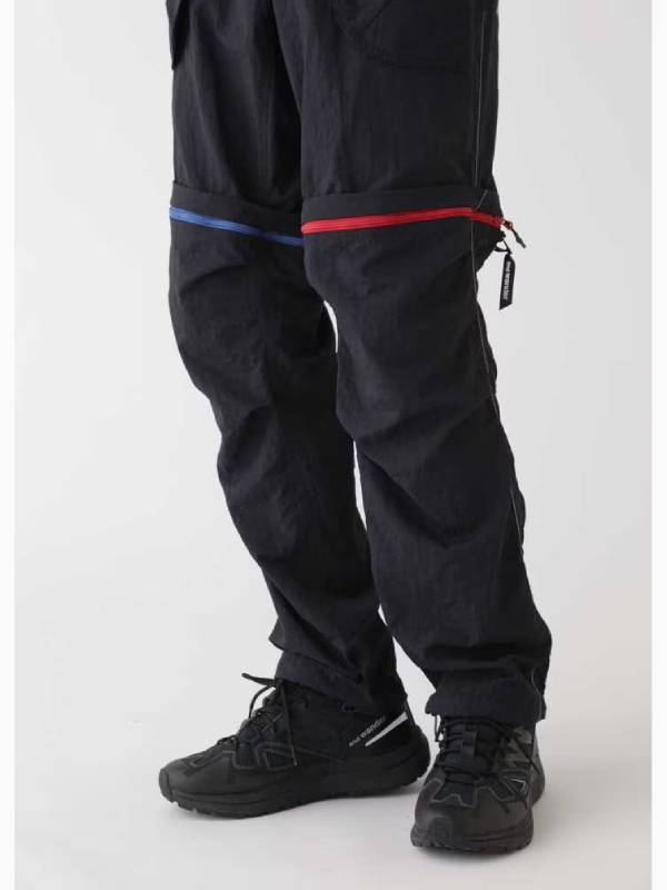 and wander アンドワンダー｜Ny taffeta hiker 2way pants #010/black [4152138]