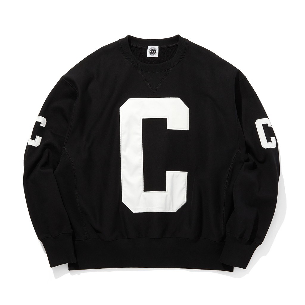 CITY COUNTRY CITY｜APPLIQUE LOGO COTTON SWEATSHIRT_CCC #BLACK [CCC-243C001]
