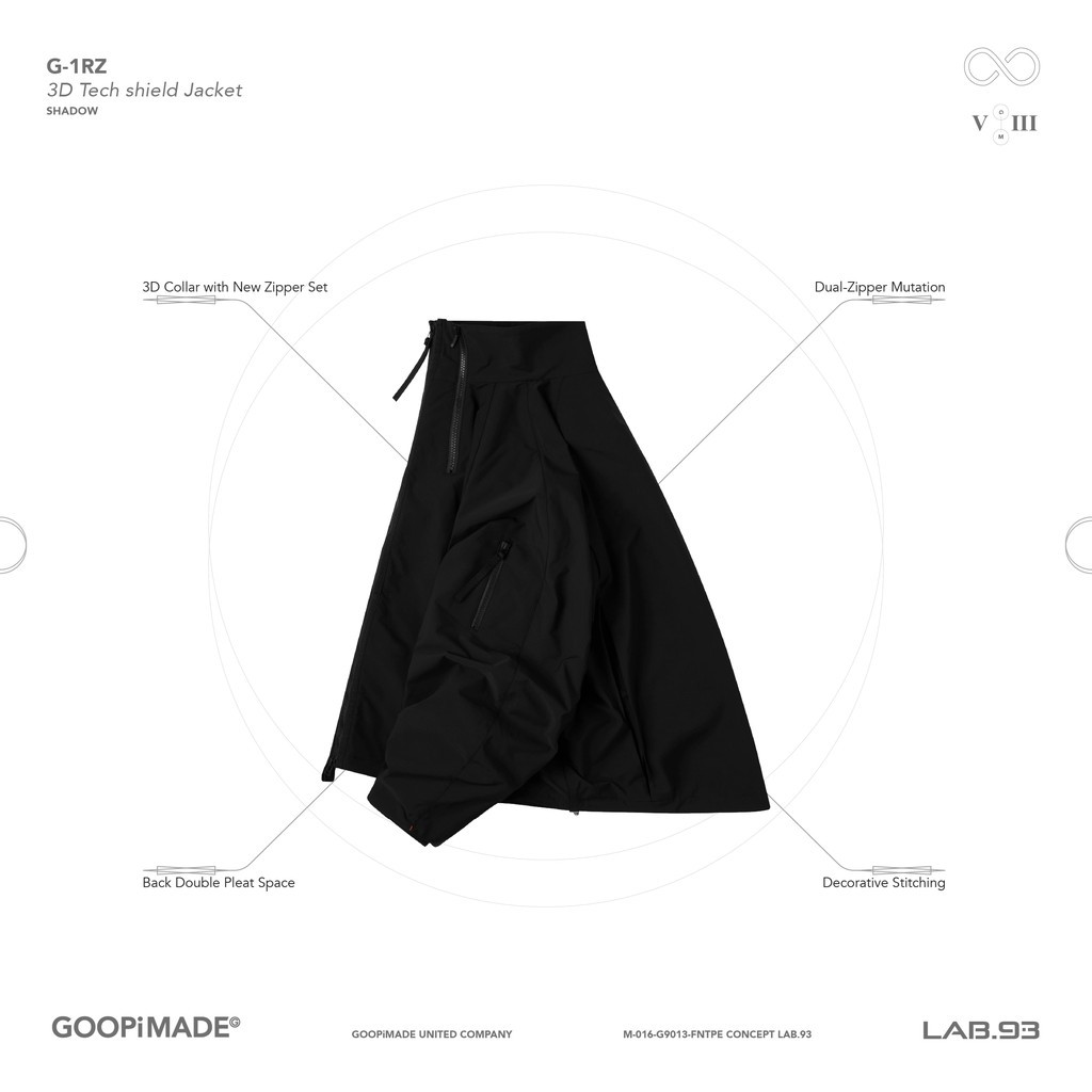 GOOPiMADE｜「G-1RZ」3D Tech shield Jacket #SHADOW [GOOPI-24AW-DEC-06]