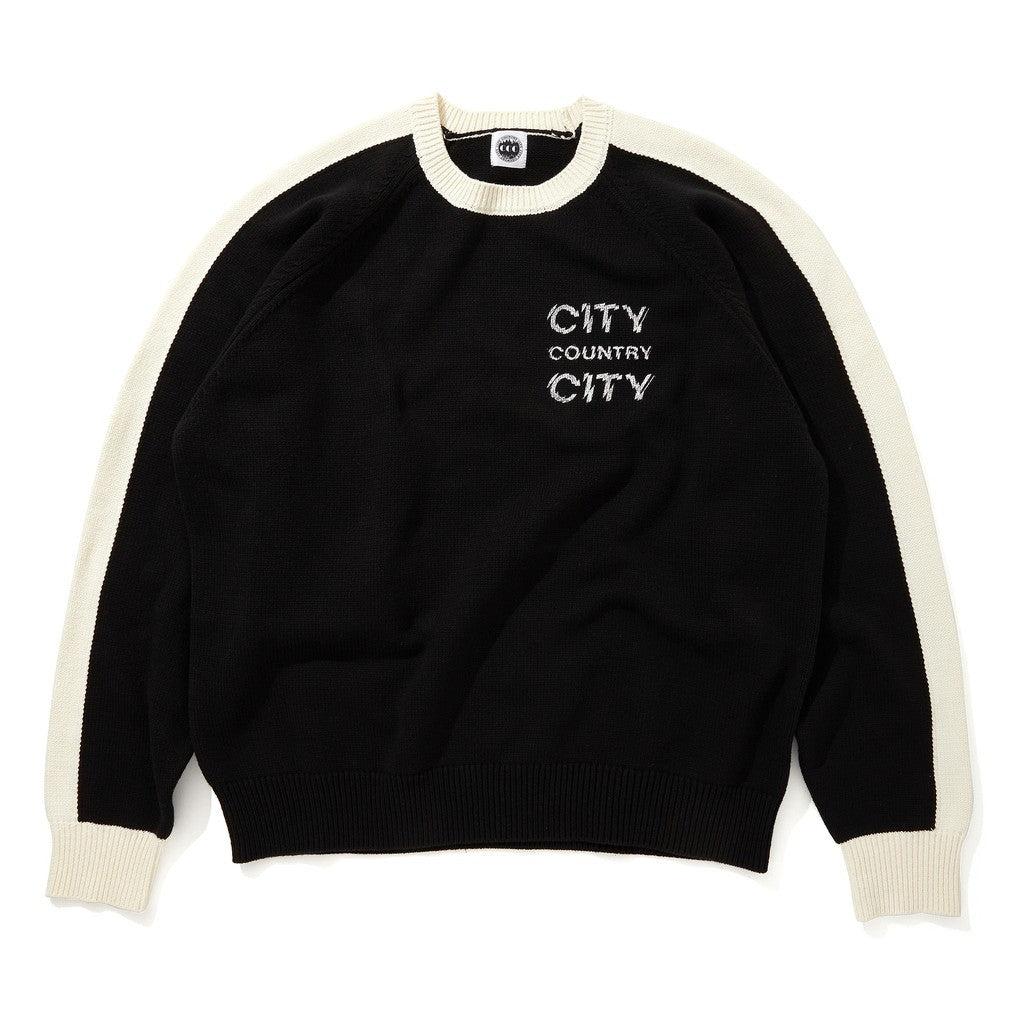 樂天商城 - CITY COUNTRY CITY｜Switching Cotton Sweater_City Country City #BLACK [CCC-241K001]