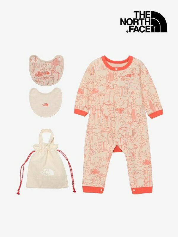 Rakuten - THE NORTH FACE ノースフェイス｜Baby L/S Rompers & 2P Bib #WR [NTB82402] ベビーロングスリーブロンパース＆2Pビブ（ベビー）