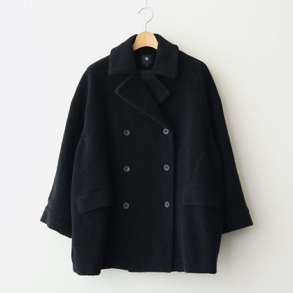 maison de soil｜RECYCLE BOA WOOL DOUBLE OVER COAT #9900 BLACK [JNMDS2451]
