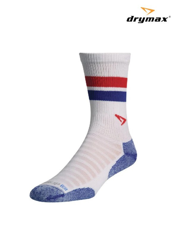 Rakuten - DRYMAX ドライマックス｜Running Lite-Mesh Crew #White with Royal/Red Stripes ラン・ライト・メッシュ クルー