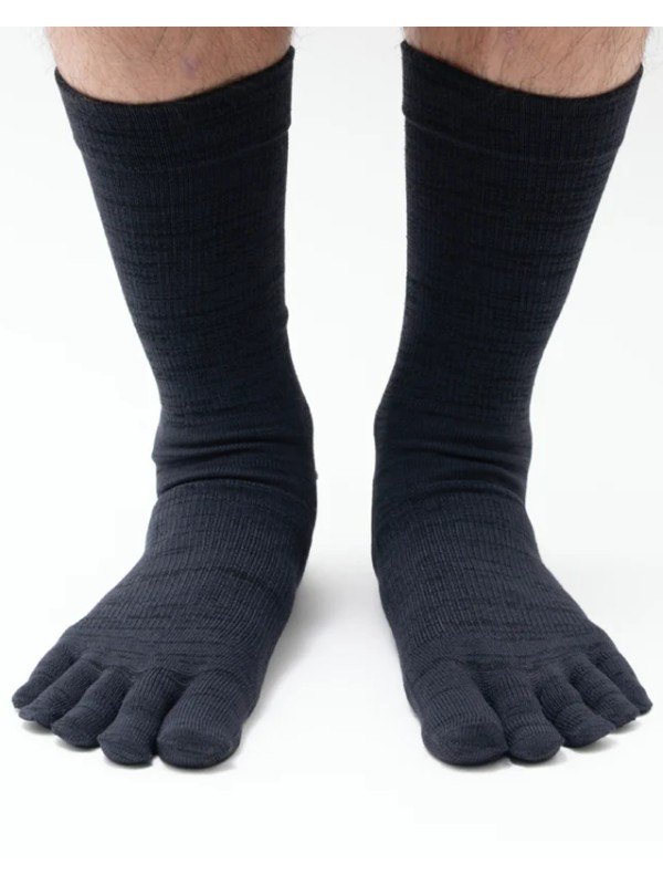 YUBI SOCKS ユビソックス｜Toe Socks Crew Axio Wool #Black [YUB233-032025-BLK] ...