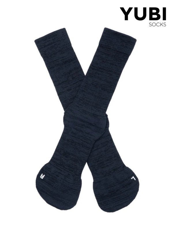 Rakuten - YUBI SOCKS ユビソックス｜Natural Shape Crew Axio Wool #Black [YUB233-022025-BLK] ナチュラルシェイプクルー アクシオウール