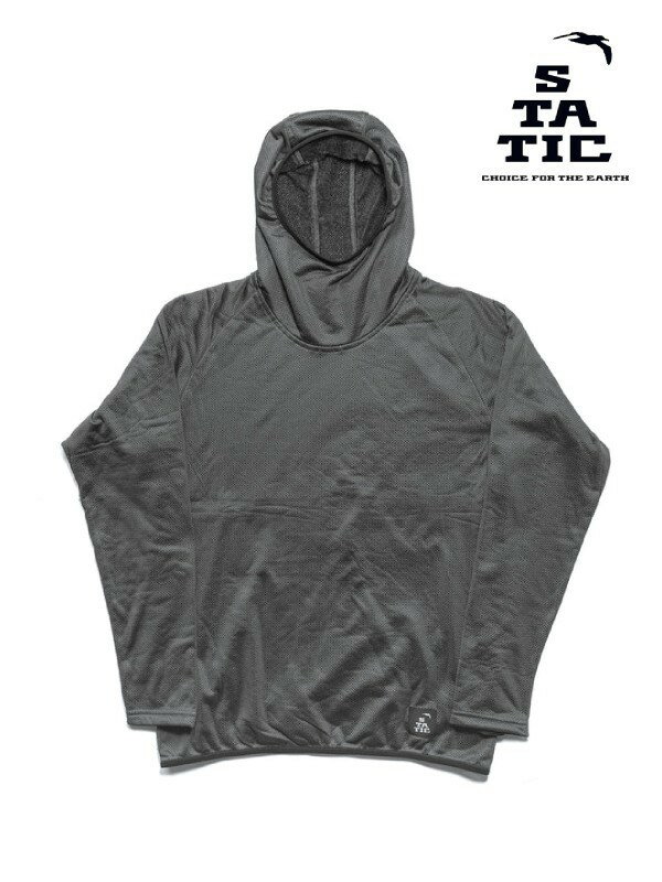STATIC スタティック｜Adrift P/O Hoody #Off Black  アドリフト プルオーバー フーディ