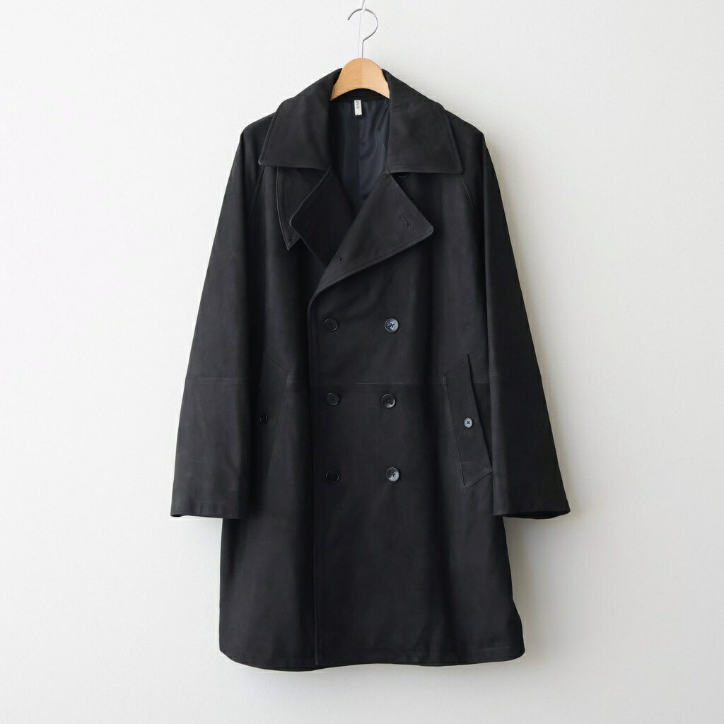 Rakuten - CCU｜DOUBLE BREASTED HALF COAT #BLACK [SH-60-C-NUBCK-3]