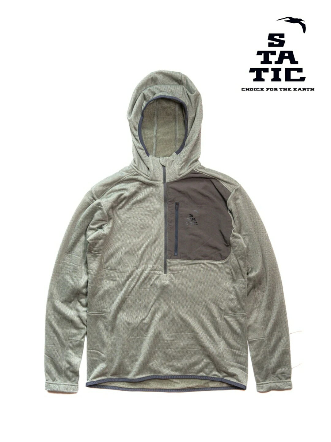 STATIC スタティック｜Adrift Half Zip Hoody #Mineral [24502] ハーフジップ フーディ