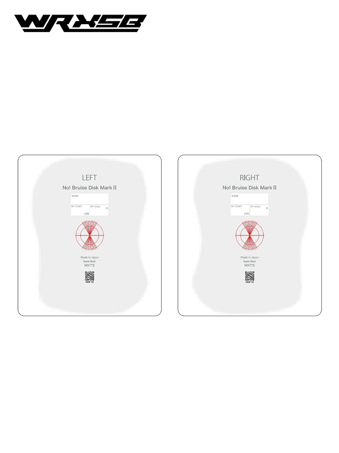 WRXsb ダブルアールエックス｜No!Bruise Disk Mark Sheet II #MATTE(ツヤ消し) ノーブルーズディスクマ..