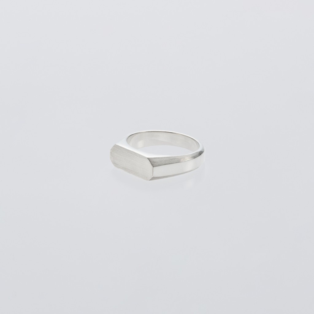 XOLO JEWELRY｜Signet Ring with Hair Line -Thick- #SILVER [XOR121] 2