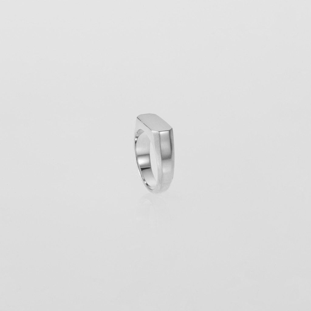 XOLO JEWELRY｜Signet Ring with Hair Line -Thick- #SILVER [XOR121] 3