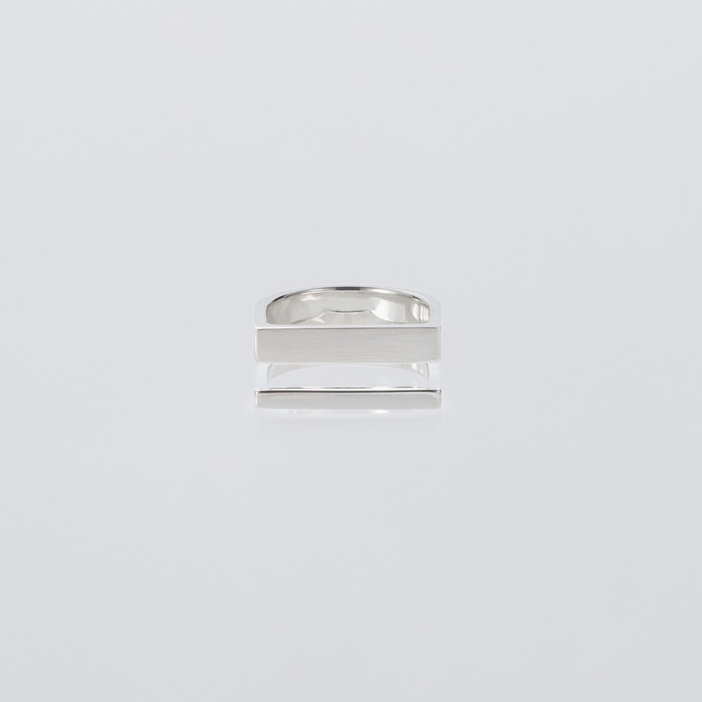 XOLO JEWELRY｜Different Width Ring with Hair Line #SILVER 