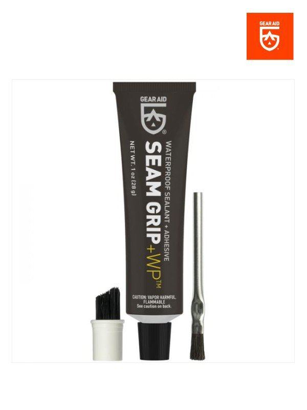 ギアエイド シームグリップ+WP(ウォータープルーフ) ■メーカー説明文引用 ファブリックの補修に適した柔軟な仕上がりの接着系補修剤。 テントやタープの目止めに有効でその効果は半永久的に持続します。 ・チューブ1本で約4mの目止めができます...