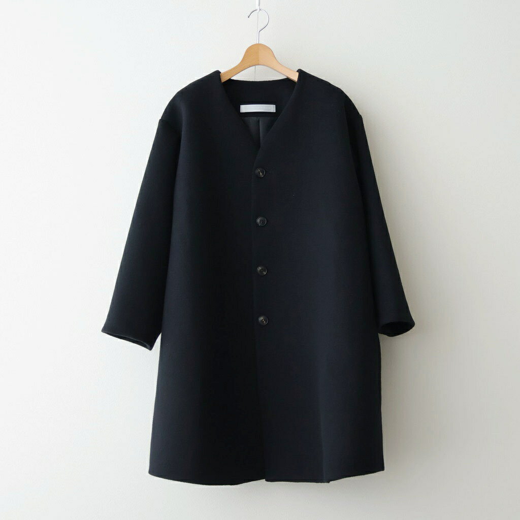 the last flower of the afternoon｜うつくしい沈黙 Collarless long coat #black [TLF-126-co002-FW]