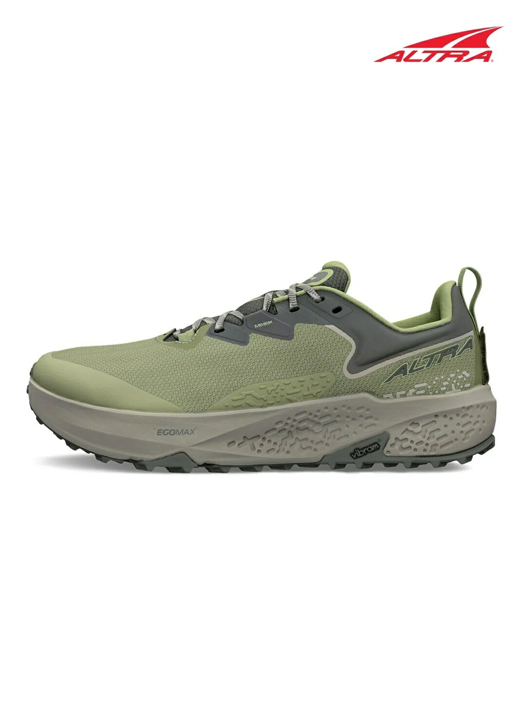 アルトラ ティンプ 6 メンズ ■メーカー説明文引用 ■仕様 ・重量：324.6g（Mens US10.5 / 28.5cm） ・ミッドソール：Altra EGO MAX ・アウトソール：Vibram Megagrip ・クッション：HIGH ・スタックハイト：30mm ・アッパー：Soft Rolled Mesh（85% RPET） ・FootShape：Standard 全方位、死角なし。 TIMP 6（ティンプ 6）は、ロングトレイルや長時間行動で真価を発揮する、どんな路面でも「安心して踏み込める」トレイルシューズです。濡れた岩や木道、ガレ場など足場が不安定になりやすいコースでも安定感を失わず、「グリップ力」「クッション性」「フィット感」に加え、「快適性」までを高水準でまとめ上げたモデルに仕上がっています。 ミッドソールには Altra EGO MAX を採用し、スタックハイトは30mmへアップデート。衝撃をしっかり受け止めるクッション性と、ほどよい反発性を両立し、長時間でも脚を守りながら前へ進む感覚を支えます。 アウトソールは Vibram Megagrip をベースに、より高いトラクションを狙って再設計。乾いた路面はもちろん、濡れた路面でもグリップへの信頼感を高め、攻めたい場面でもブレにくい足元をつくります。 さらに今作ではフィット構造を見直し、足入れした瞬間の“収まり”を改善。甲〜中足部のホールド感を保ちながらも窮屈さが出にくいよう、内側のボリューム（ステップインの余裕）を感じやすい方向へ調整しました。これにより、ALTRAらしい長時間でも続く快適性に加え、屈曲時のストレスも少なく、気持ちよく履き続けられます。 アッパーは Soft Rolled Mesh（85% RPET）へ刷新。足当たりと通気性を高めつつ、オーバーレイの見直しによってプロテクションも強化しています。 ゼロドロップ（0mm）と30mmスタックが生む安定したプラットフォームと快適性、さらに GaiterTrap 対応も相まって、走りでも歩きでも“最後まで”足元を支えるバランスの良さ——それがTIMP 6の魅力です。 ※メーカー画像を使用しておりますので本商品と多少仕様（ロゴの位置やカラー、柄の位置等）が異なる場合もございます。 ※こちらの商品は実店舗及び、弊社が運営する他ショッピングサイトと在庫を共有して販売しております。ご注文受付後の在庫確認となり、場合によっては在庫切れが発生する可能性もございます。その際は申し訳ございませんがメールでお知らせ致しますのでご了承下さいませ。 ※こちらのページの商品に関する電話でのお問い合わせは「059-349-0585」まで。TIMP 6 M #DUSTY OLIVE [AL0A85T6] ティンプ 6 メンズ