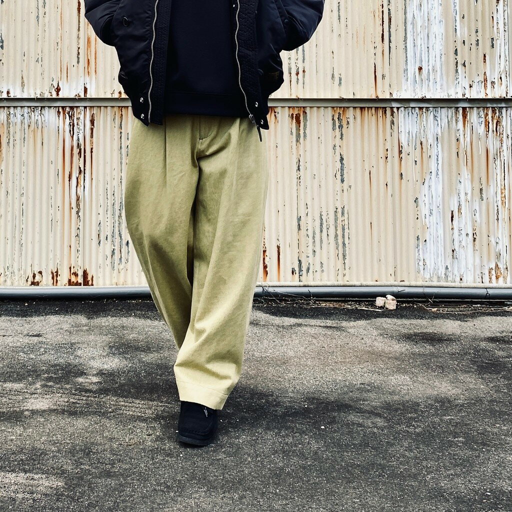 Rakuten - a-yarn｜2TUCK WIDE PANTS（DENIM） #PISTACHIO [AY-1026B]