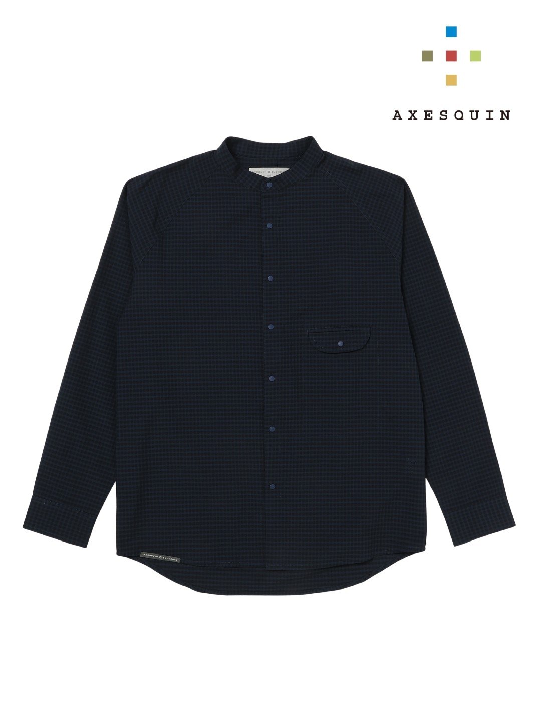 AXESQUIN アクシーズクイン｜ギンガムサッカーのバンドカラーシャツ #カチイロ [21...