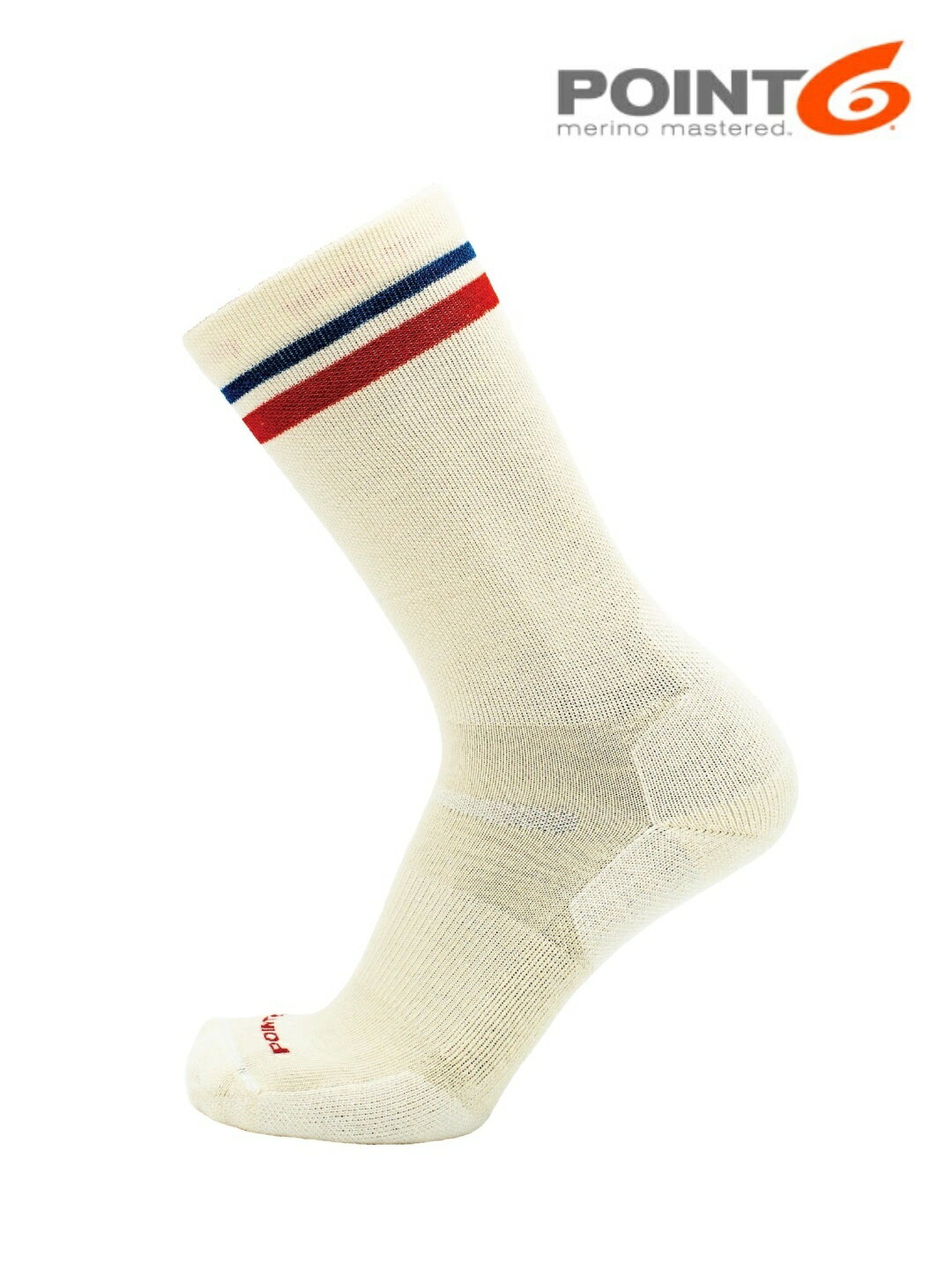 Rakuten - POINT6 ポイントシックス｜Athletic Stripe Extra Light Crew #Cream [P62775] アスレチック ストライプ エクストラ ライト クルー