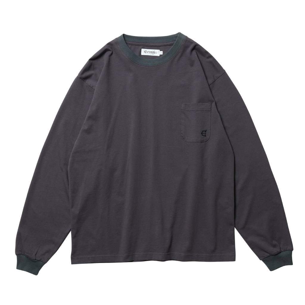 Evisen skateboards｜BEST MATCH POCKET LS TEE Charcoal 25FW_T03