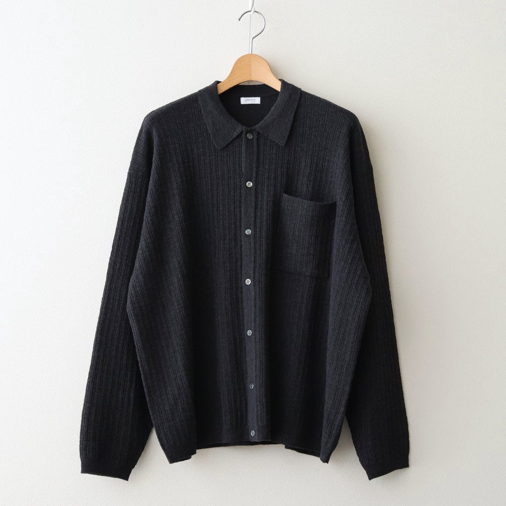 crepuscule｜Crepe Knit Shirt #BLACK [2601-006]