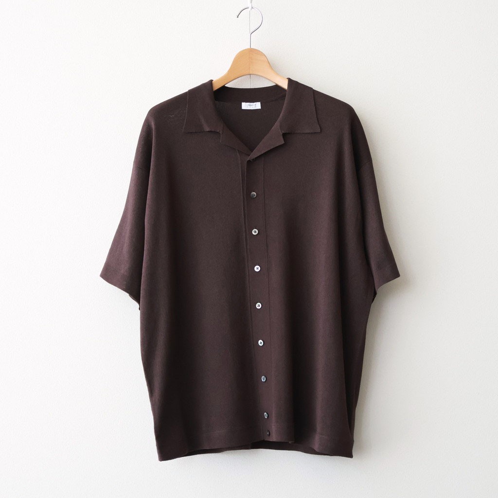 乐天商城 - crepuscule｜Washi Open Collar S/S Shirt #BROWN [2601-017]