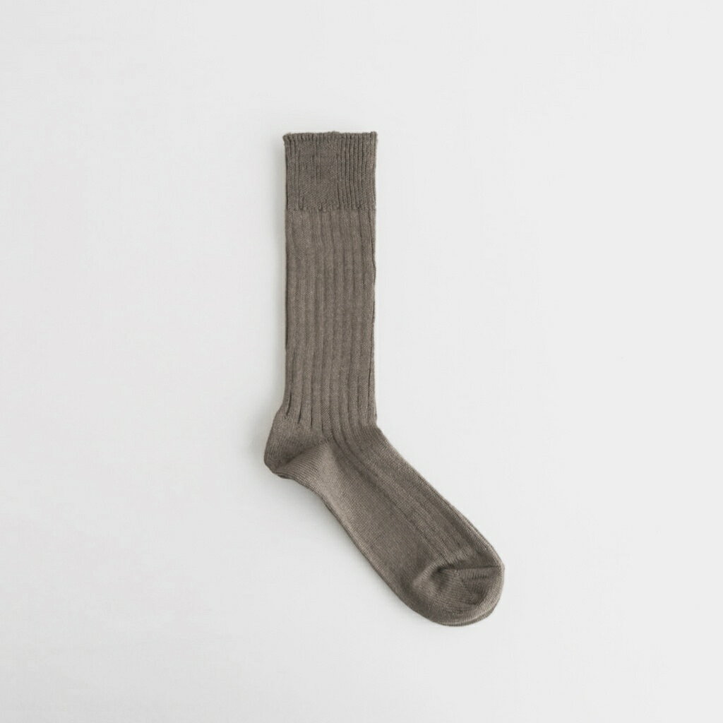 Rakuten - ROTOTO｜LINEN COTTON RIBBED CREW SOCKS #D.GRAY [R1461-SS26]