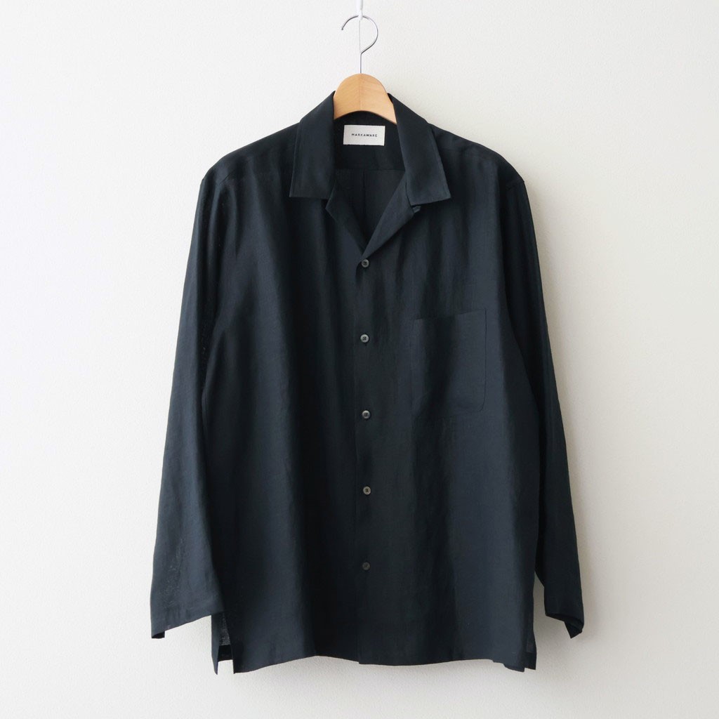 Knit Sweater - MARKAWARE｜COMFORT FIT OPEN COLLAR SHIRT #BLACK [A26A22SH02C]