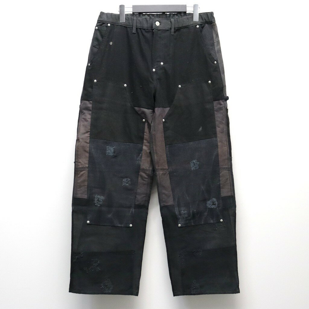 樂天商城 - Nasngwam.｜DAMAGE DOUBLEKNEE PANTS #BLACK [RP2528305]