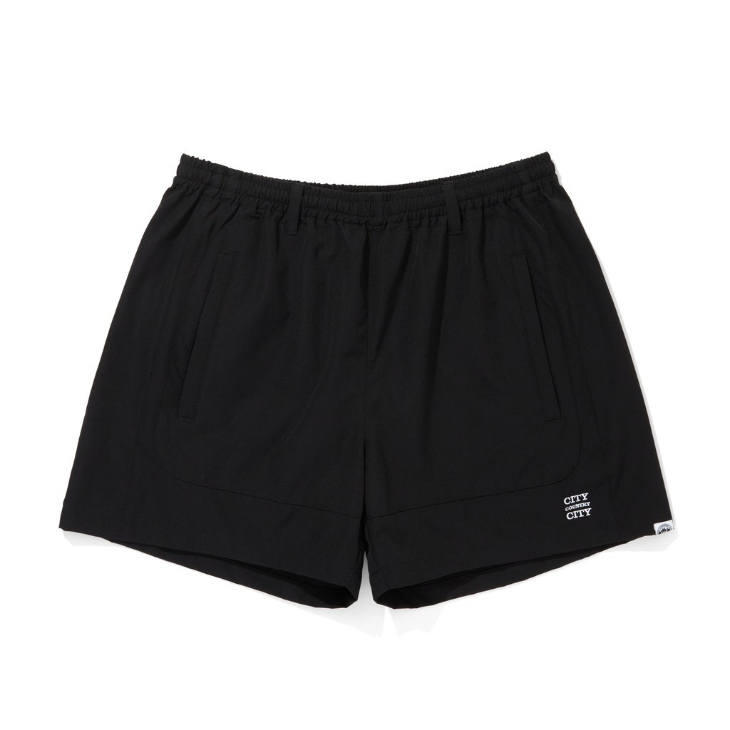 Rakuten - CITY COUNTRY CITY｜EMBROIDERD LOGO STRECH NYLON EASY SHORTS #BLACK [CCC-261P005]