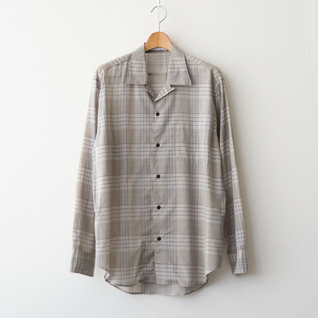 Rakuten - marka｜OPEN COLLAR L/S SHIRT #SAGE CHECK [M26A18SH01C]