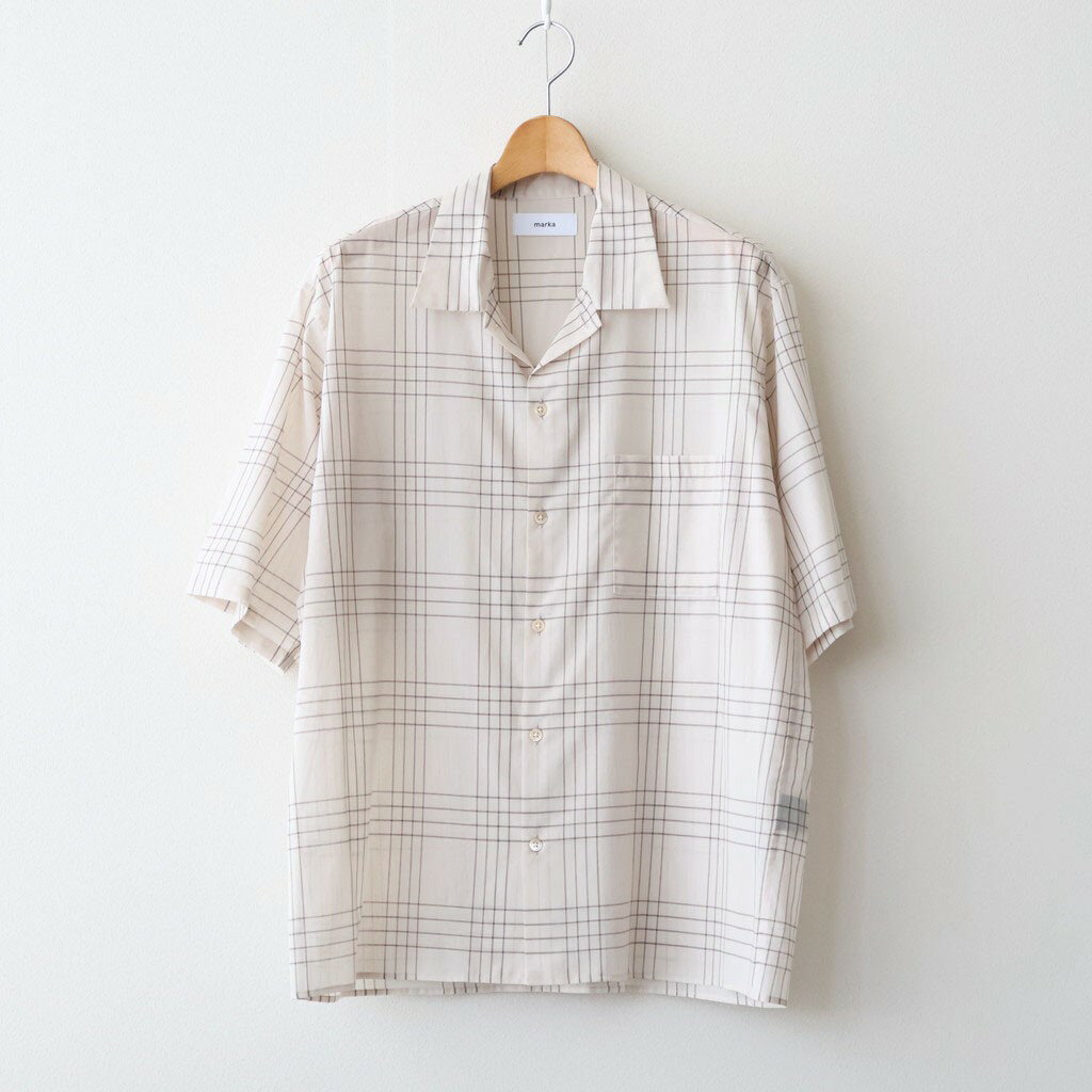 Rakuten - marka｜OPEN COLLAR S/S SHIRT #IVORY CHECK [M26A18SH02B]