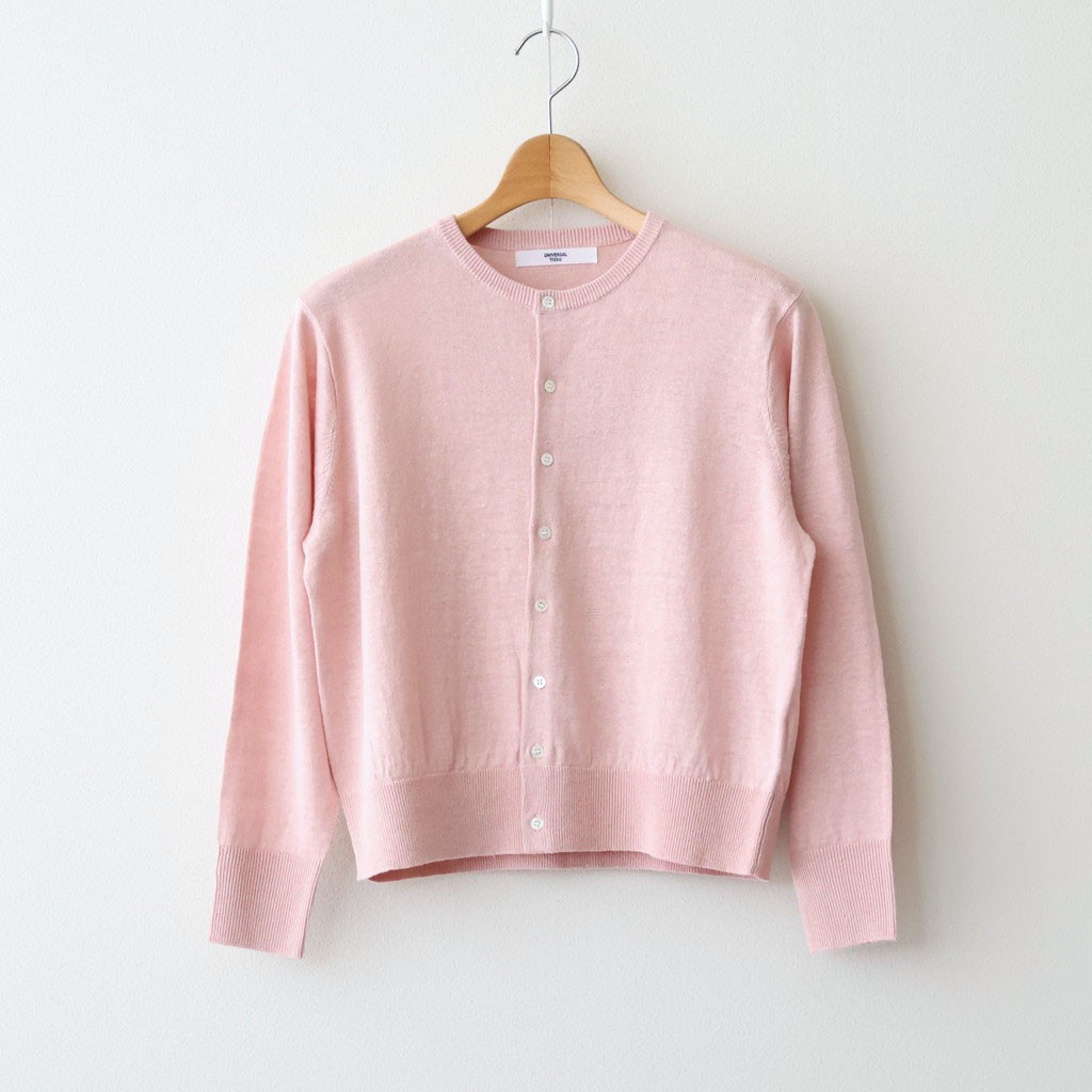 Rakuten - UNIVERSAL TISSU｜French Pure Linen クルーネックカーディガン #037 ピンク [UT262KN001]