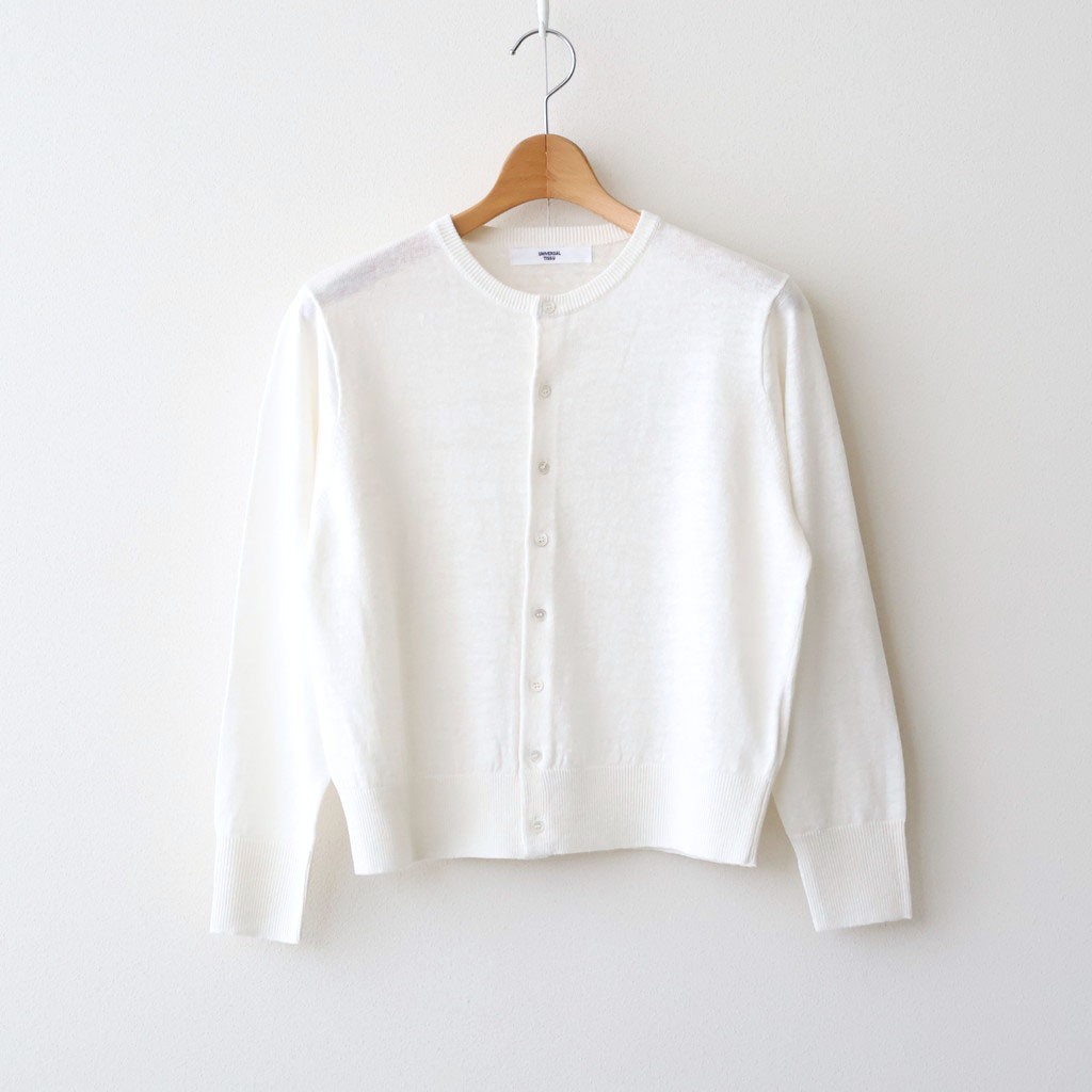 Rakuten - UNIVERSAL TISSU｜French Pure Linen クルーネックカーディガン #011 オフ [UT262KN001]