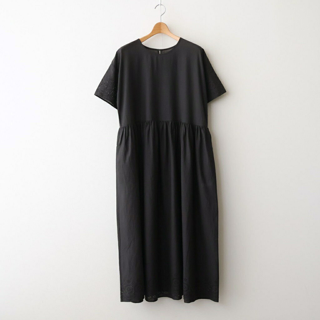 Rakuten - SOIL｜80s VOILE PLAIN WITH CUT WORK LACE CREW NECK PULLOVER DRESS #9900 BLACK [INSL26343]