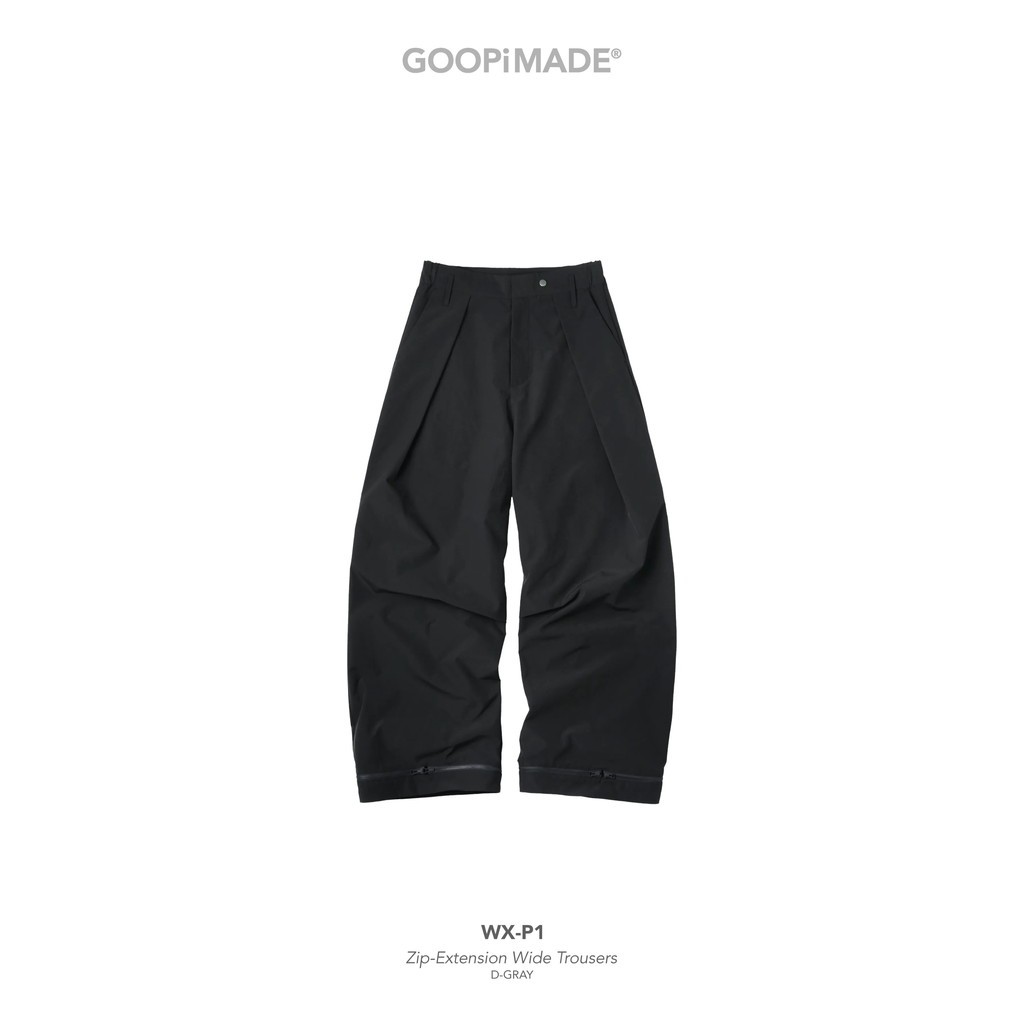乐天商城 - GOOPiMADE｜WX-P1 Zip-Extentsion Wide Trousers #D-Gray [GOOPI-26SS-MAY-01]