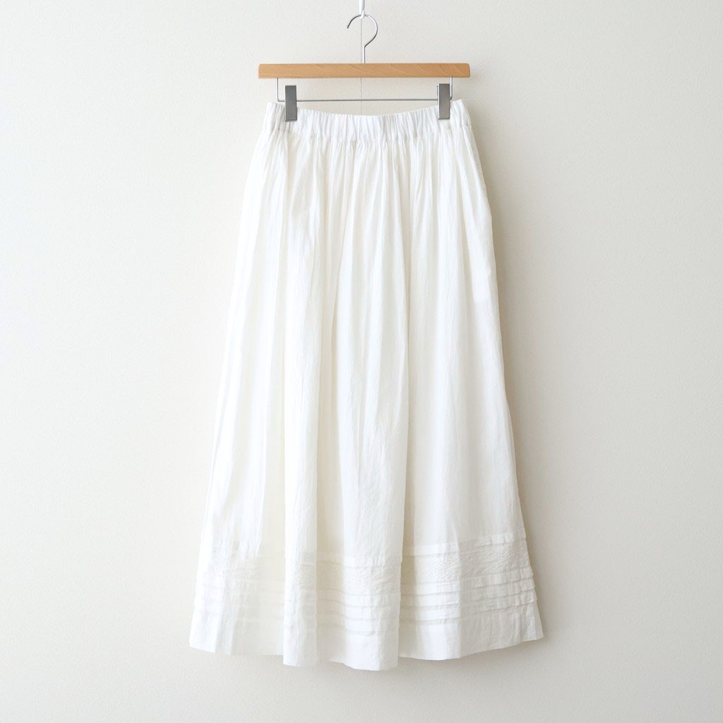 樂天商城 - SOIL｜80s COTTON VOILE LACE GATHERED SKIRT #9100 WHT (OFF WHITE) [NSL26093]