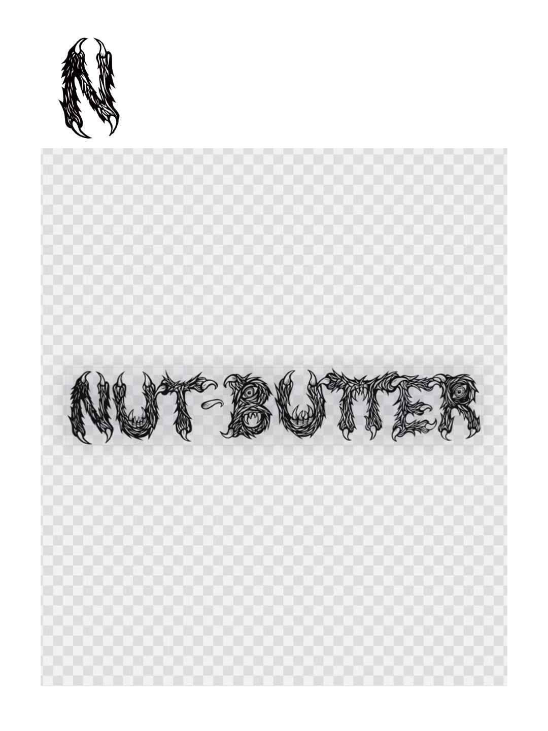 NUT-BUTTER ナットバター｜NUT-BUTTER ロゴ 転写ステッカー #BLACK