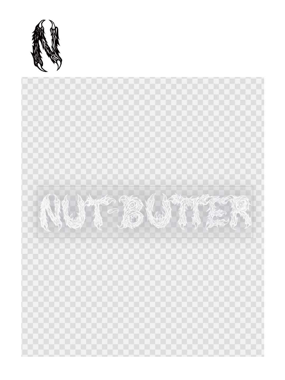 NUT-BUTTER ナットバター｜NUT-BUTTER ロゴ 転写ステッカー #WHITE