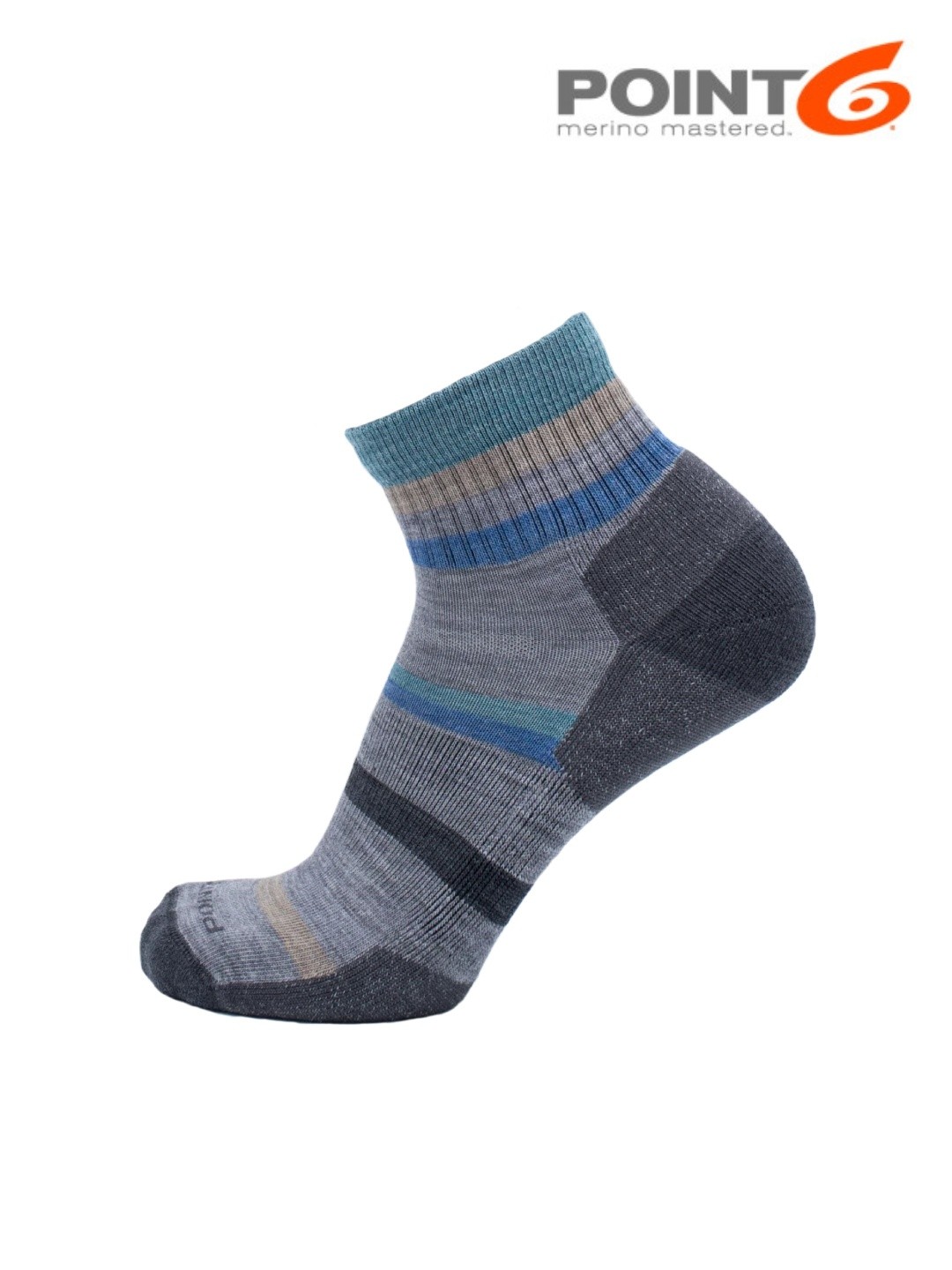 POINT6 ポイントシックス｜HIKING MIXED STRIPE LIGHT MINI CREW #Stone/Ocean [P62565] ハイキング ミックス ストライプ ライトミニクルー