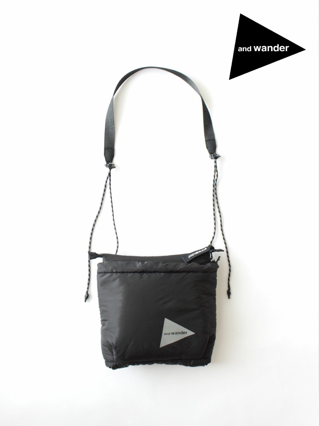 and wander アンドワンダー｜puffer mini ripstop sacoche #Black [6285123] パフ...