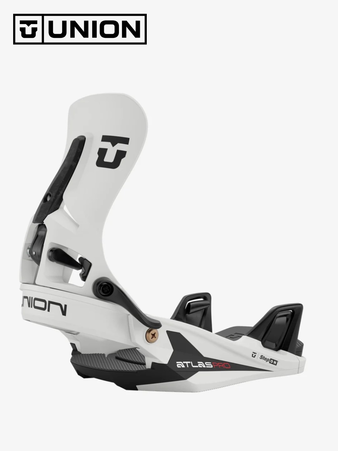 ユニオン アトラス プロ ステップオン ■メーカー説明文引用 高精度とパワーを両立。Union Atlas Pro Step Onは、Step Onテクノロジーの利便性とオールマウンテン性能を兼ね備えています。フォージドカーボンビームを備えた全く新しいハイバックと、新しいドライブフレームリアブッシングの組み合わせにより、剛性が向上し、快適性や操作性を犠牲にすることなく、比類のないパワーとエッジからエッジへのレスポンスを実現します。 Union Binding Companyは、Step On Instant Connection Systemを搭載した自社製品を開発・製造する唯一のライセンスパートナーです。 ■KEY FEATURES ・Step On インスタントコネクション システム ・イタリア製 フォージドカーボン ・調整式アクセルペダル ・New Drive Frame ハイフレックス EVA ブッシング ■Weight：1.80 KG ■Binding Flex：8/10 ■Step On Instant Connection System 革新的なブーツとバインディングの接続システムが、かかとからつま先までダイレクトなレスポンスを実現。優れた利便性と高いパフォーマンスを両立し、素早い着脱を可能にしながら、優れたコントロール性能を維持します。 ■S1 Step On Duraflex CB ベースプレート Unionならではの高い強度と信頼性に、Step On Instant Connection Systemの優れた操作性を融合。Unionの開発チームが膨大なテストを重ねて完成させたS1 Step On Duraflex CBベースプレートです。ライフタイム保証の対象となっています。 ■Drive Frame Hi-Flex HP EVA ブッシング Atlas Pro Step On専用設計。高剛性ナイロンフレームと精密設計のHi-Flex HP EVAダンピングを組み合わせることで、レスポンスと足元の安定感を向上。快適性を損なうことなく、よりダイレクトでパワフルなライディングフィールを実現します。 ■Non-Stick HP EVA フットベッド 進化したUnion独自のNon-Stick EVAテクノロジーを採用。100％防水のクローズドセル構造が雪や氷の付着を防ぎ、振動吸収と衝撃緩和によって快適なライディングを実現します。ブーツサイズに合わせて簡単に調整できます。 ■S1 Step On Pro Forged Hybrid ハイバック 高剛性のフォージドカーボンスパインが最大限のボードコントロールを実現し、Duraflex CBナイロン構造が優れた耐久性を発揮。フォワードリーンを強めに設定することで、エッジからエッジへの素早い切り替えと、シャープで正確なターンを可能にします。 ■サイズ(メンズ) Sサイズ：24-26cm Mサイズ：26.5-28.5cm Lサイズ：29-31cm XLサイズ：32-33cm ※メーカーサイトより ■Technology ・Baseplate：S1 Step On Duraflex CB ・Bushing：Drive Frame w/ Hi-Flex HP EVA ・Heelcup：Extruded 3D Aluminum ・Highback：S1 Step On Pro Forged Hybrid ・FLAD：Integrated 2-Stage ・Hardware：Grade 8.8 Steel ・Footbed：Non-Stick HP EVA ・Canting：No ※メーカー画像を使用しておりますので本商品と多少仕様（ロゴの位置やカラー、柄の位置等）が異なる場合もございます。 ※こちらの商品は実店舗及び、弊社が運営する他ショッピングサイトと在庫を共有して販売しております。ご注文受付後の在庫確認となり、場合によっては在庫切れが発生する可能性もございます。その際は申し訳ございませんがメールでお知らせ致しますのでご了承下さいませ。 ※こちらのページの商品に関する電話でのお問い合わせは「059-349-0550」まで。【Men】26/27モデル ATLAS PRO STEP ON #STONE [12000200]