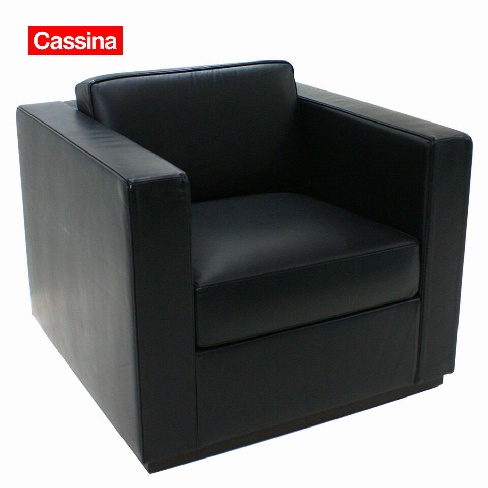 【 中古 】CASSINA IXC シングルソファ RECT レクト 1人掛けソファ 1P ブラック 革張り 本革 IXC. R&D a10000049