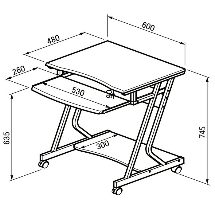 コンパクトパソコンデスク ロータイプ プリンター設置化可 デスク面下棚あり キーボード棚あり moderato3 [2]