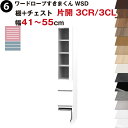ワードローブすきまくん WSD 棚+チェスト 片開 3CR(右開)/3CL(左開) 幅41〜55cmセミオーダー 完成品 国産 日本製 チェスト タンス たんす...
