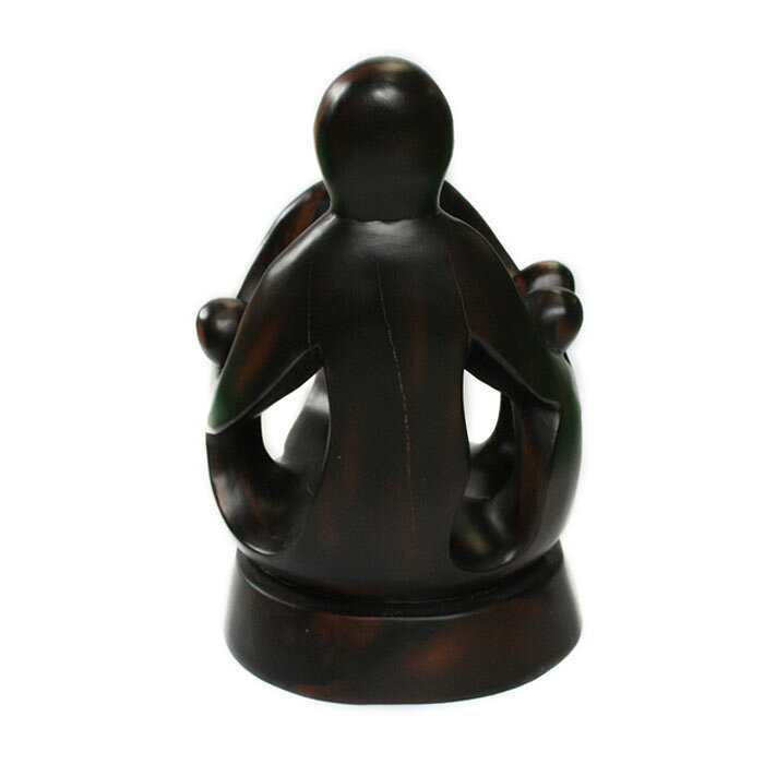 【展示品、現品限りの特別価格】高級天然木 黒檀 ワインボトルホルダー 1 置物 インテリア オブジェ 手彫り [2]